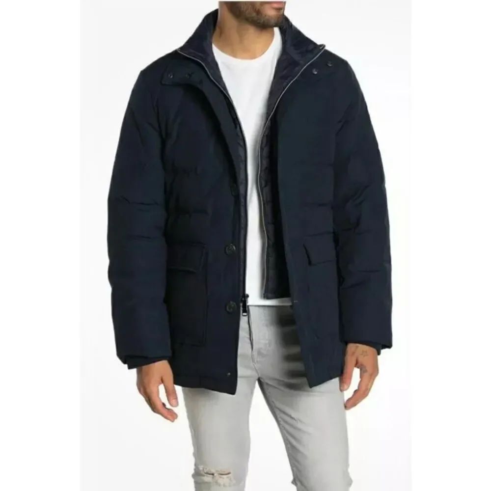 Jack Victor Ezra Quilted Parka  in Navy Blue NWT Size XL